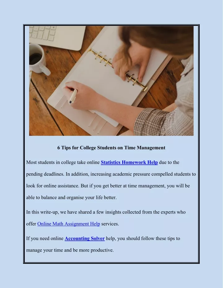 6 tips for college students on time management