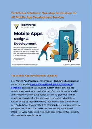 Techthrive Solutions-One-stop Destination For All Mobile App Development Services