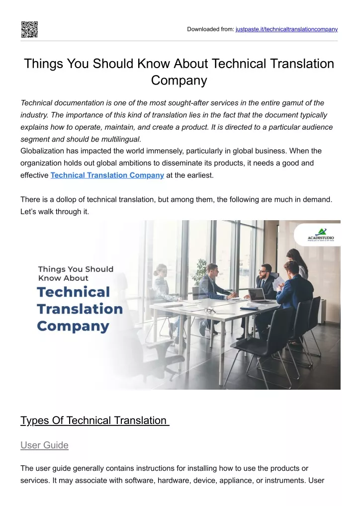 technical translator presentation