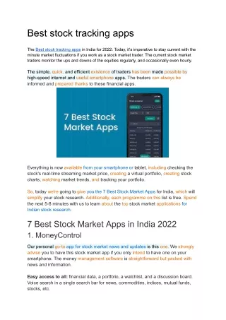 Best stock tracking apps