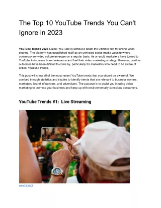 The Top 10 YouTube Trends You Can't Ignore in 2023