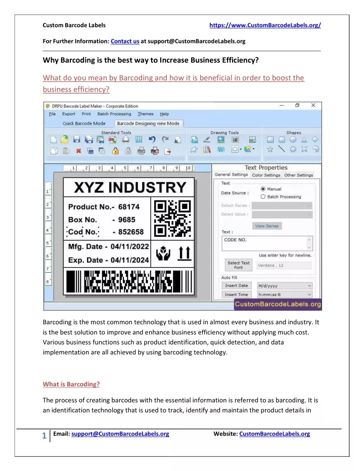 custom barcode labels for further information