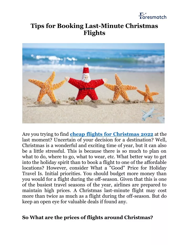 tips for booking last minute christmas flights