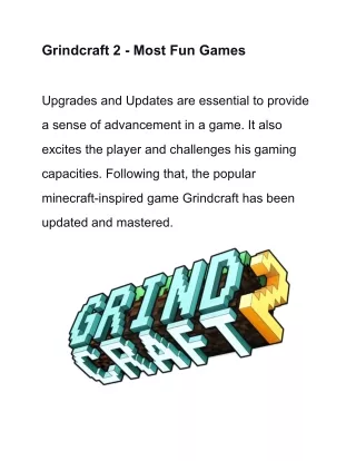Grindcraft 2 - Most Fun Games