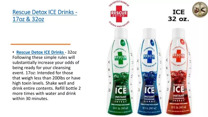 rescue detox ice drinks 17oz 32oz