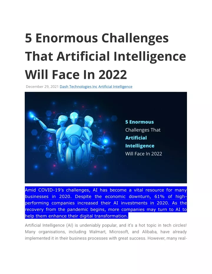 5 enormous challenges that artificial