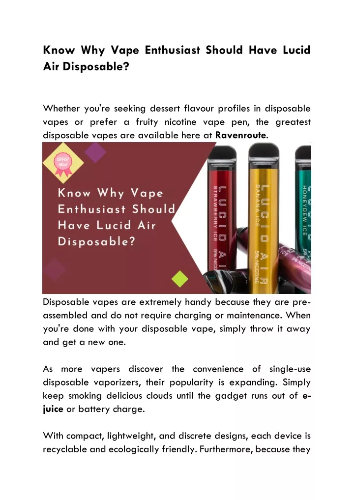 know why vape enthusiast should have lucid