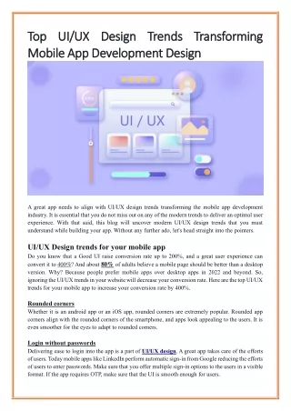 top ui ux design trends transforming