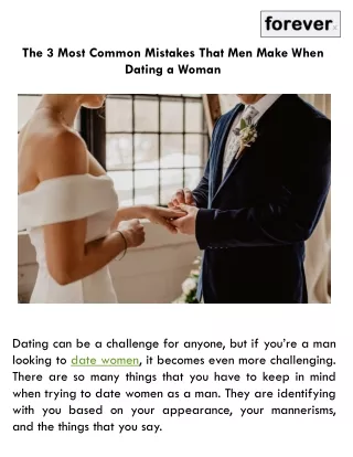 the 3 most common mistakes that men make when