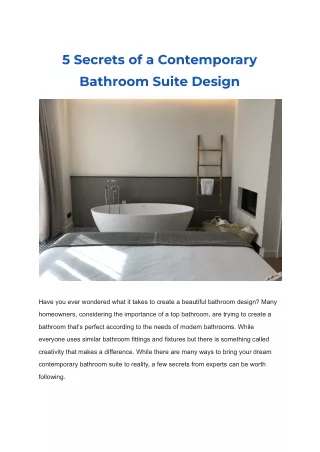 5 secrets of a contemporary bathroom suite design