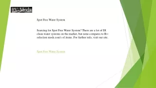 Spot Free Water System  Rv-mods.com
