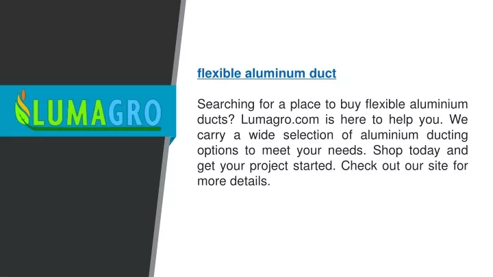 flexible aluminum duct searching for a place