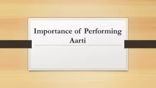 importance of performing aarti