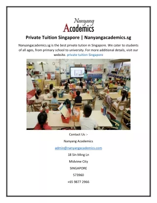 Private Tuition Singapore  Nanyangacademics.sg