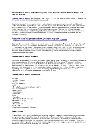ethernet switch market global industry size share