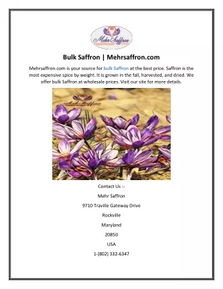 Bulk Saffron  Mehrsaffron.com