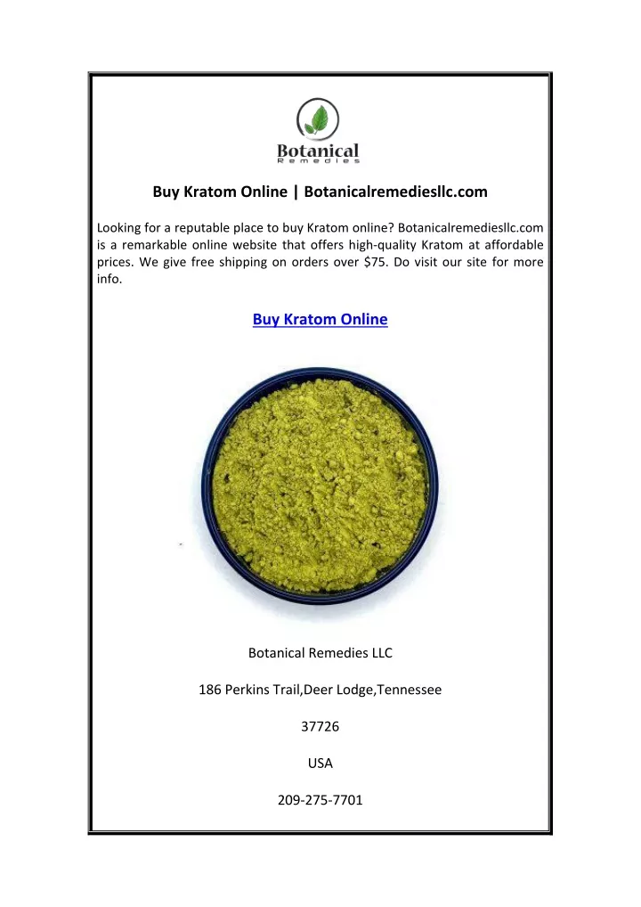 buy kratom online botanicalremediesllc com