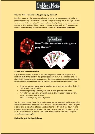 how to get to online satta game play online
