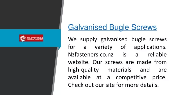 galvanised bugle screws