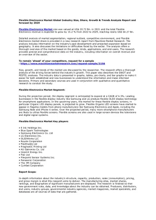 flexible electronics market global industry size