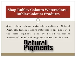 Shop Rublev Colours Watercolors | Rublev Colours Products