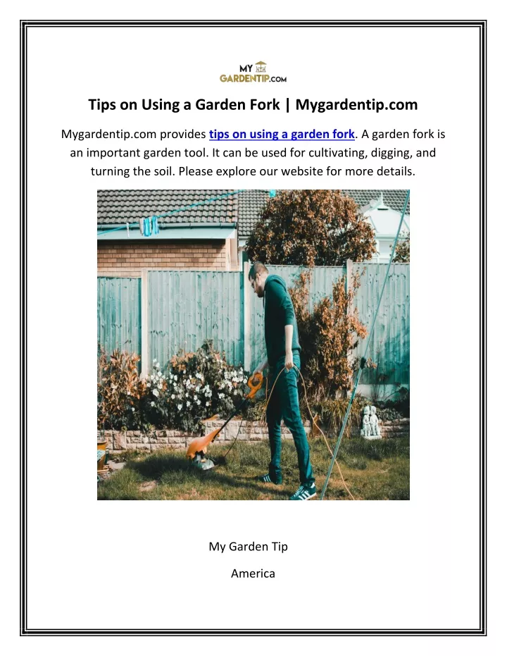 tips on using a garden fork mygardentip com