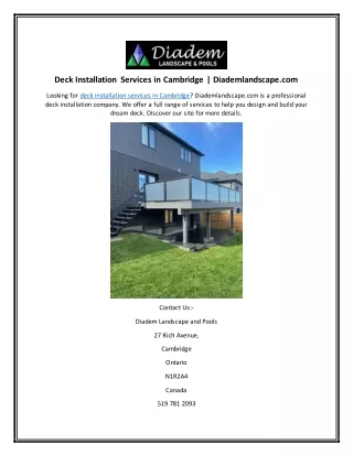 deck installation services in cambridge