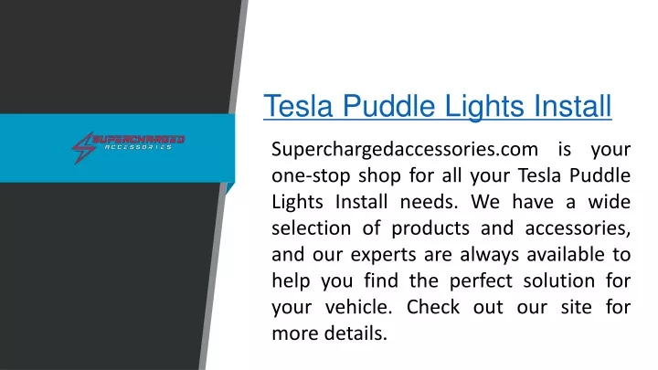 tesla puddle lights install