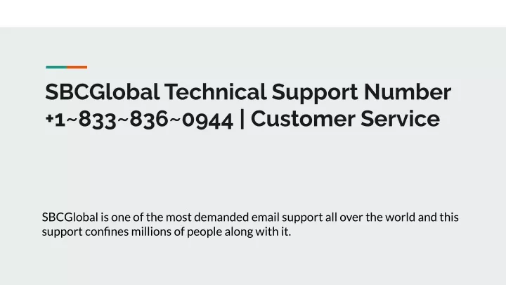 sbcglobal technical support number 1 833 836 0944