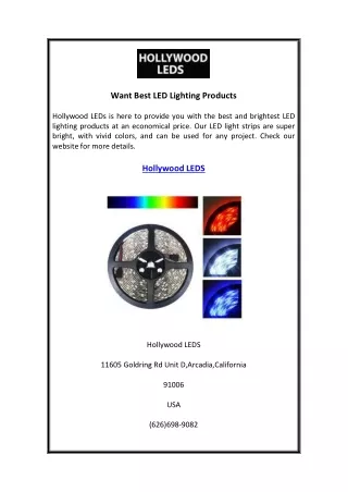 Want Best LED Lighting Products