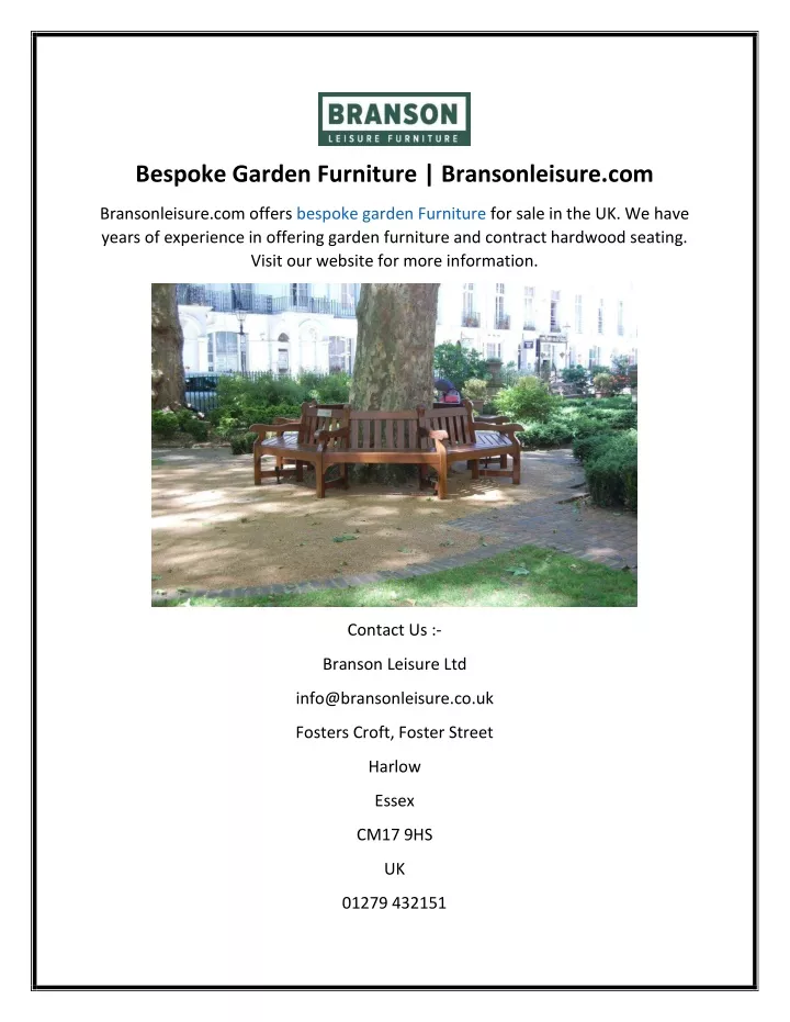 bespoke garden furniture bransonleisure com