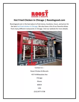 Hot Fried Chicken in Chicago  Roostisgood.com
