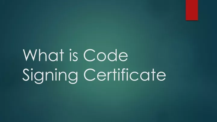what is code signing certificate