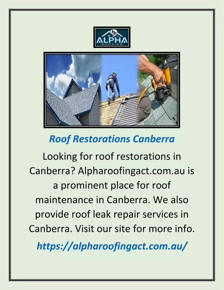 roof restorations canberra