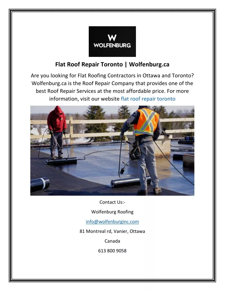 flat roof repair toronto wolfenburg ca