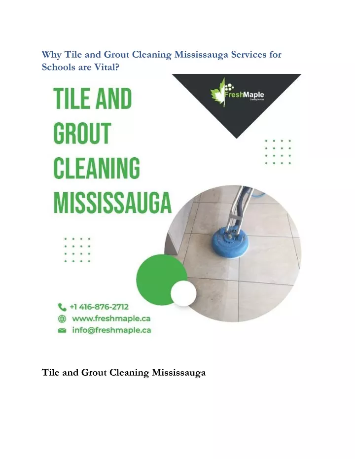 why tile and grout cleaning mississauga services