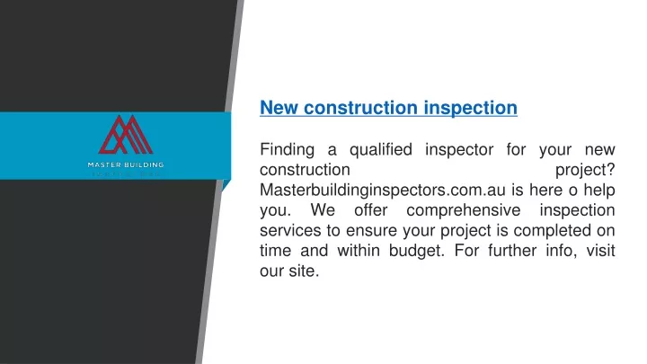 new construction inspection finding a qualified
