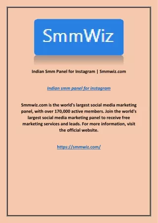 Indian Smm Panel for Instagram | Smmwiz.com
