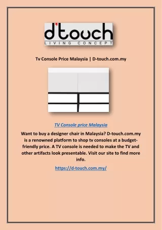 Tv Console Price Malaysia | D-touch.com.my