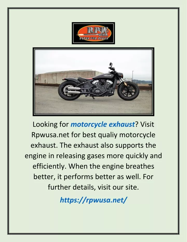 looking for motorcycle exhaust visit rpwusa