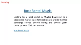 Boat Rental Mugla  Boatsy.net