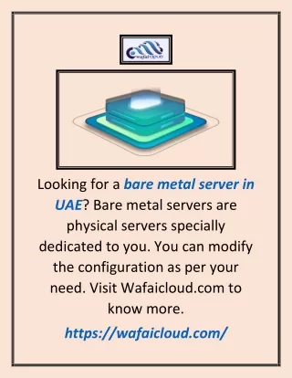 Bare Metal Server In Uae | Wafaicloud.com