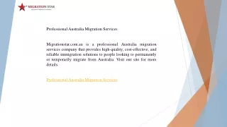Professional Australia Migration Services   Migrationstar.com
