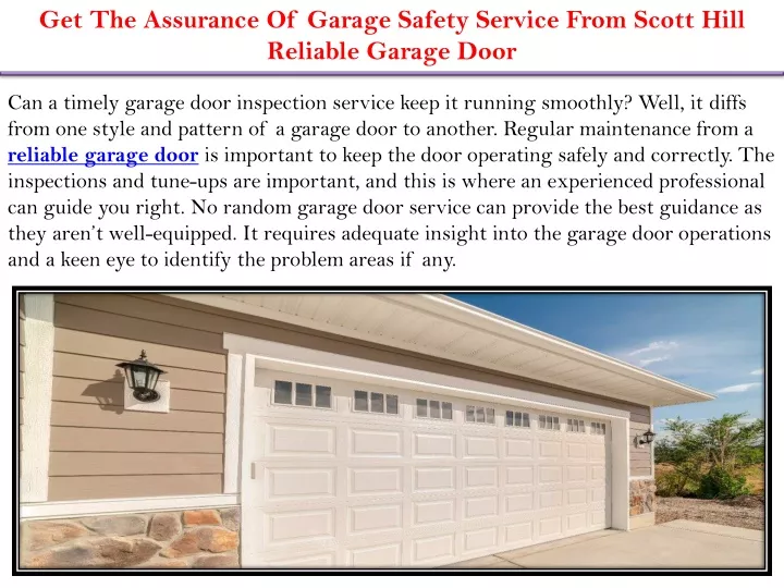 get the assurance of garage safety service from