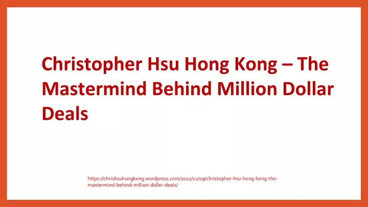 christopher hsu hong kong the mastermind behind