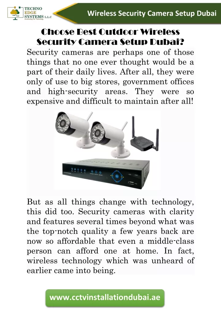wireless security camera setup dubai