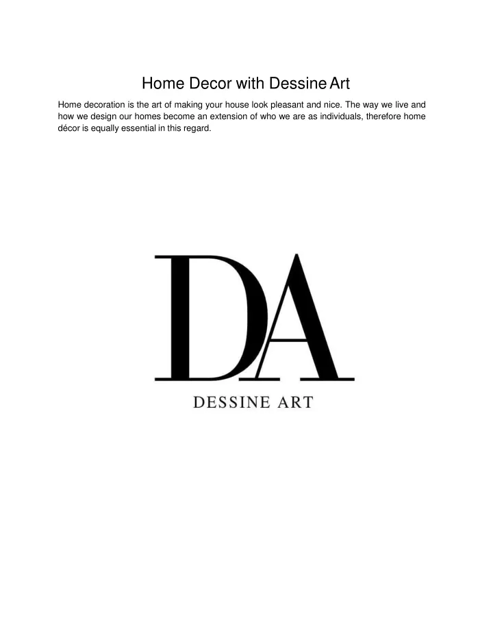 home decor with dessine art home decoration