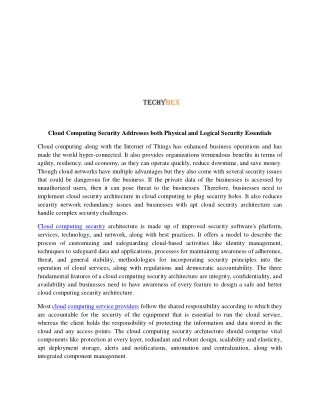 cloud computing security addresses both physical