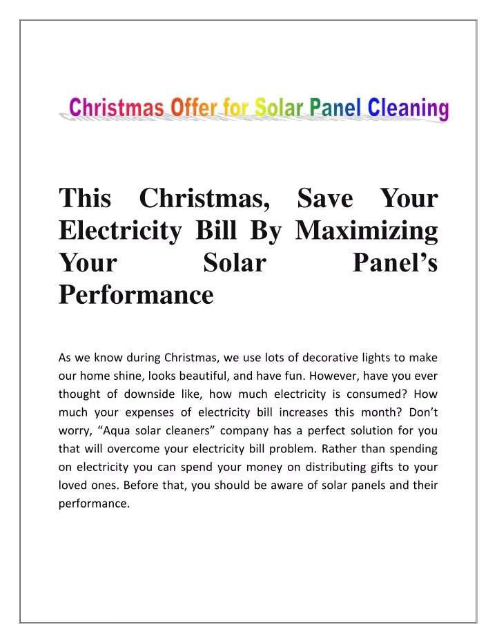 this christmas save your electricity bill