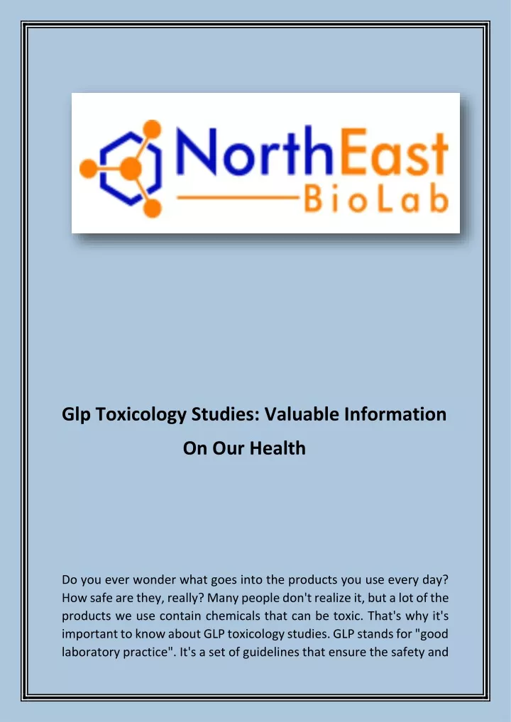 glp toxicology studies valuable information